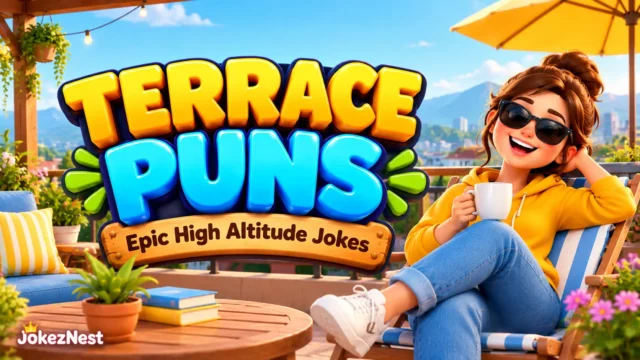 Receptionist Puns featured image with glossy 3D lettering and a smiling receptionist answering a phone at the front desk.